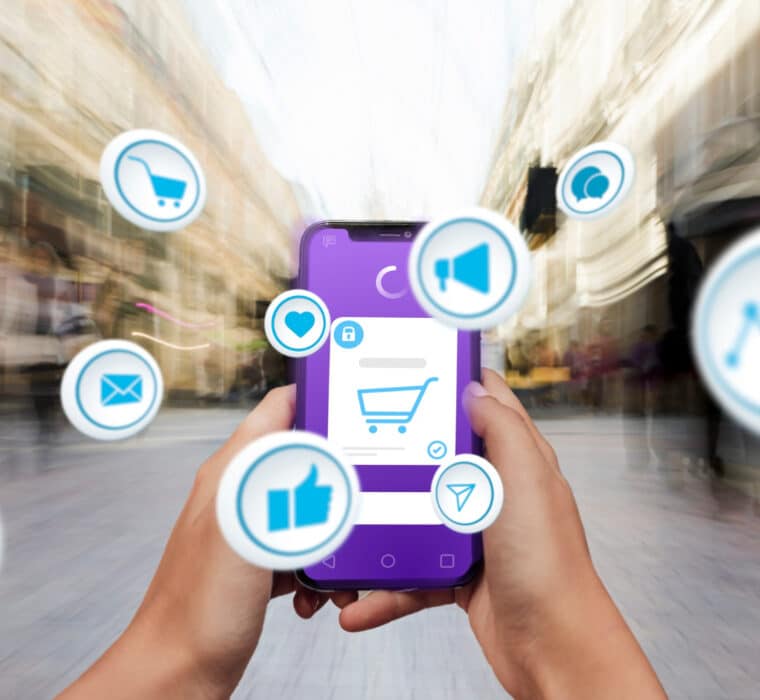 imagem de celular com varios icones